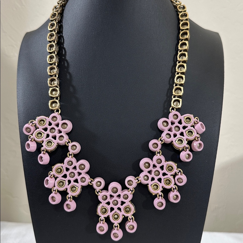 J Crew AB Brûlée & Emerald Green Crystal Statement Necklace - Picture 13 of 16